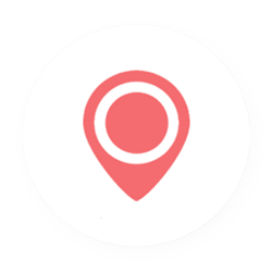 Ort-Icon - ein roter Pin auf weißem Grund